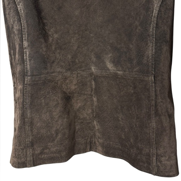 FABIO brown genuine leather with sweater sleeves jacket sz Medium vintage Y2K - Picture 12 of 17